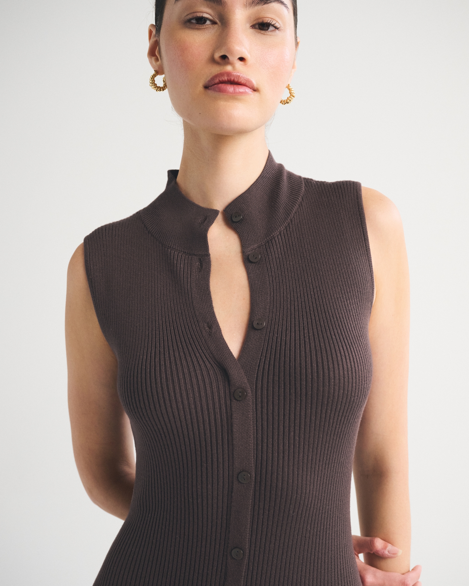 Mock Neck Midi Sweater Dress thumbnail 2
