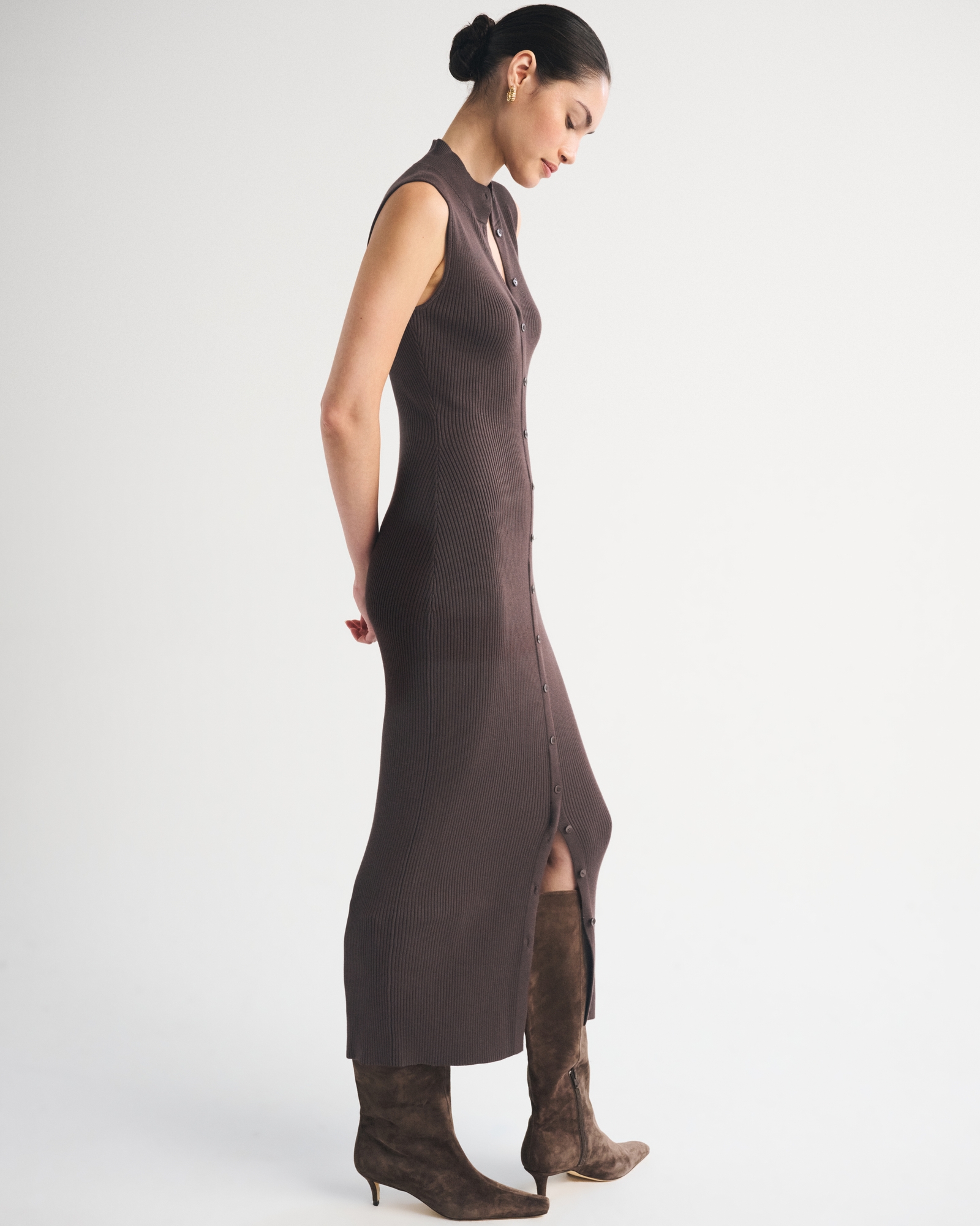 Mock Neck Midi Sweater Dress thumbnail 3