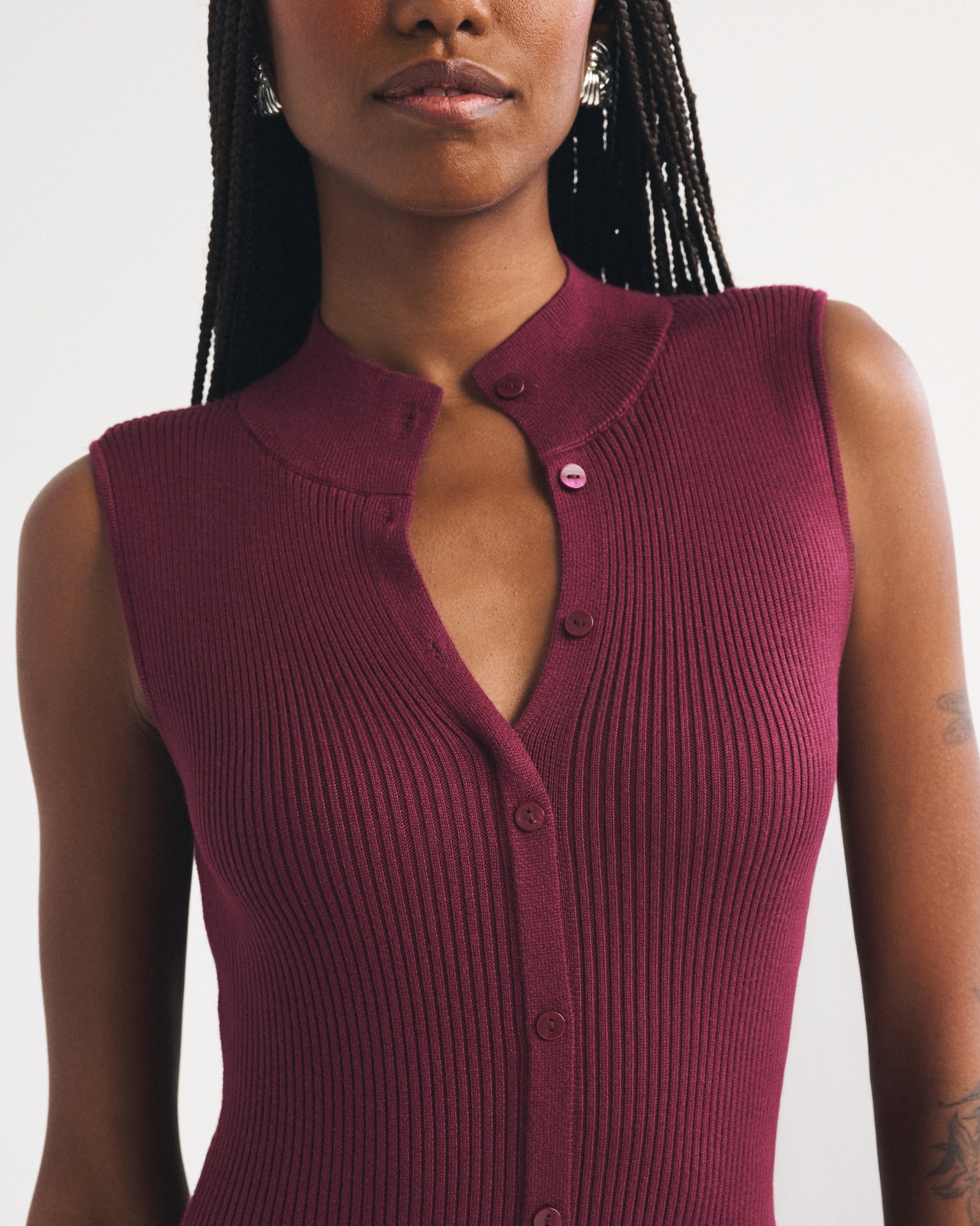 Button-Through Sweater Midi Dress thumbnail 2