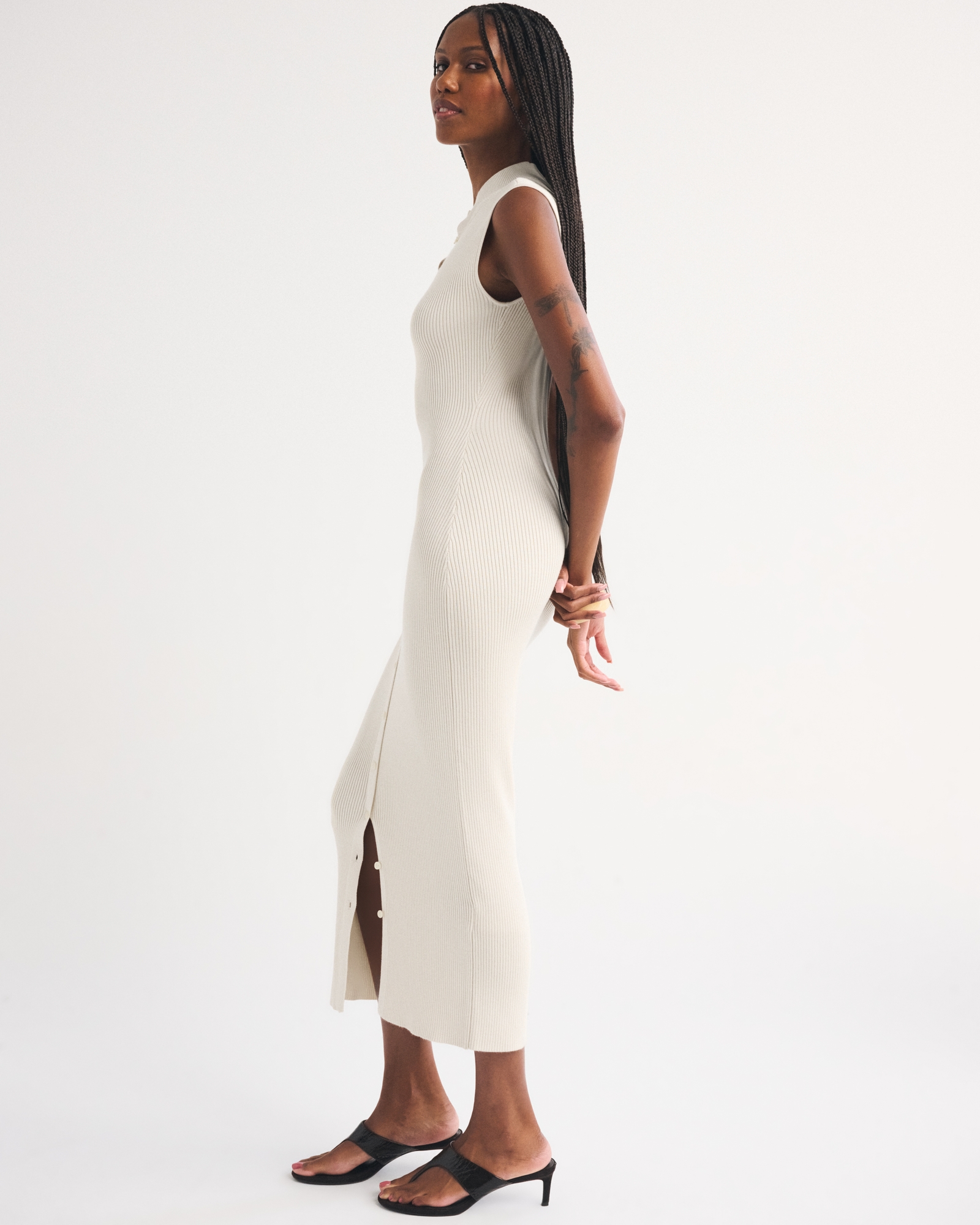 Mock Neck Midi Sweater Dress thumbnail 3