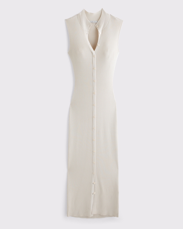 Mock Neck Midi Sweater Dress