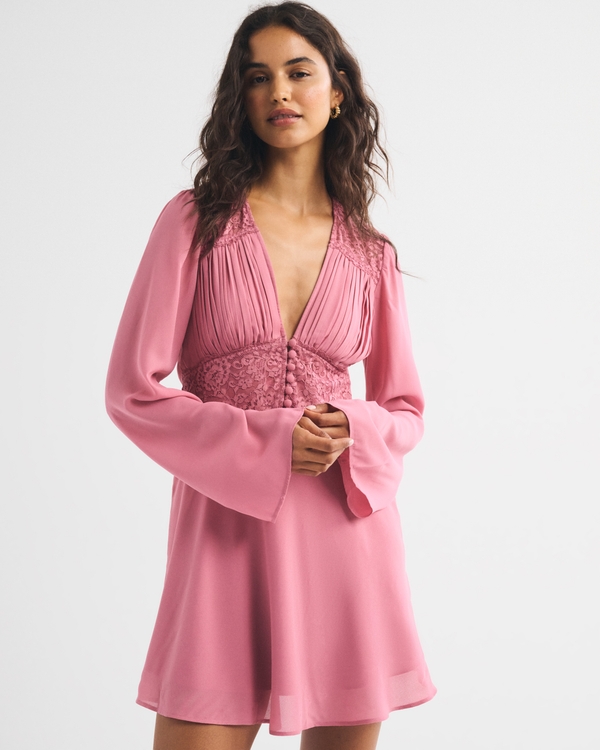 Bra-Free Lace-Trim Mini Dress