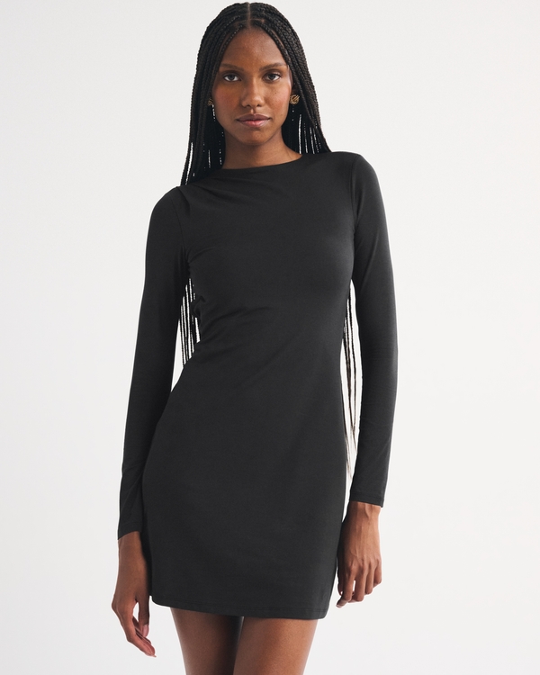 abercrombie black dress long sleeve Women's Dresses & Jumpsuits Size:EU48 Just In Medieval 1950s Peter Pan
