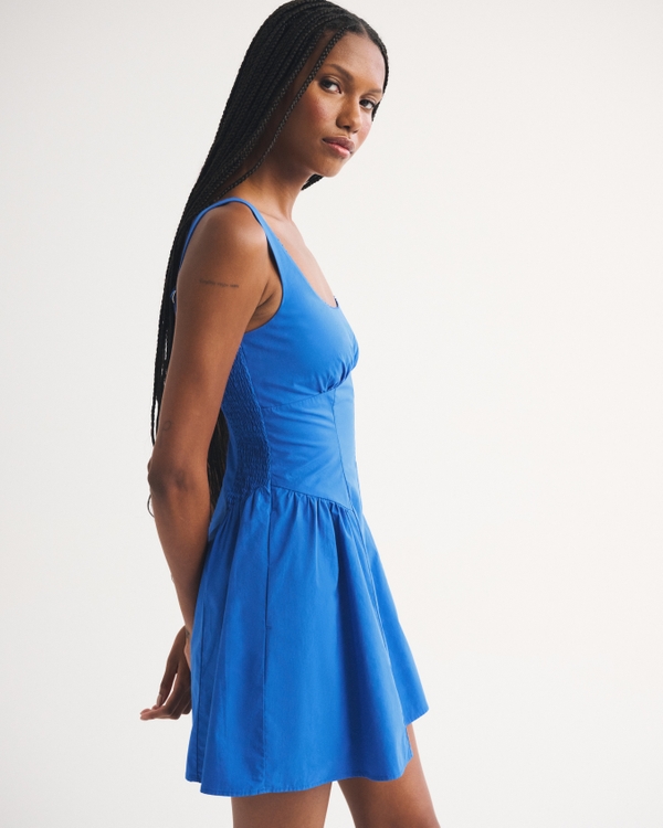 blue sleeveless dress for women Women's 100% Cotton A&F Bra-Free Dylan Mini in | Size S TALL in bra with removable