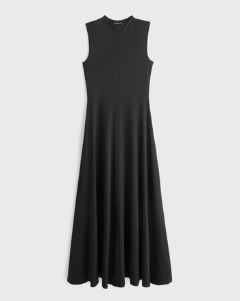 Mock Neck Knit Maxi Dress