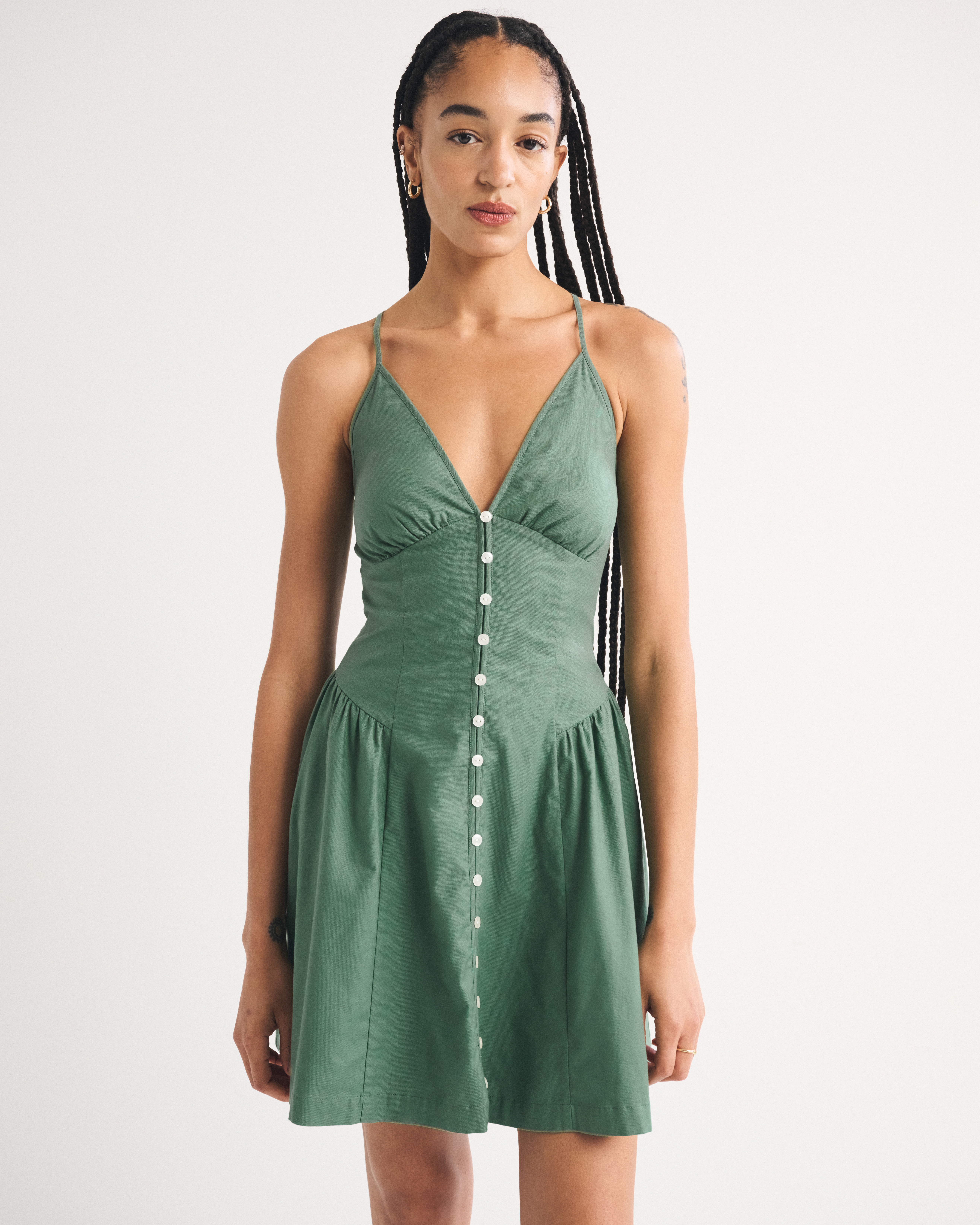 Женские платья Abercrombie & Fitch A&F Bra-Free Dylan V-Neck Mini Dress — фото 2