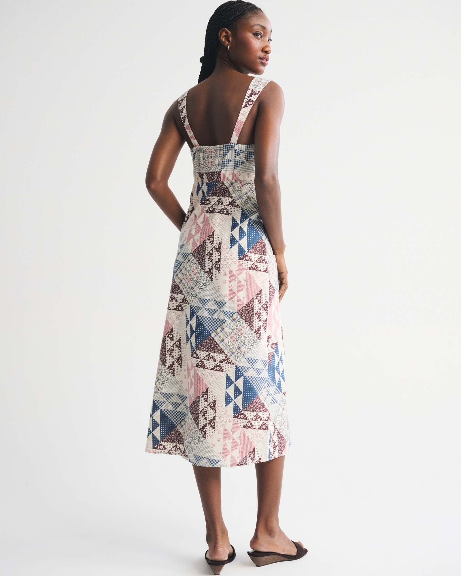 Bra-Free V-Neck Slip Midi Dress