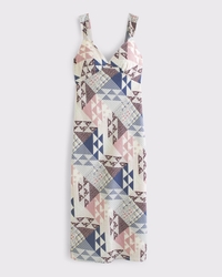 Bra-Free V-Neck Slip Midi Dress