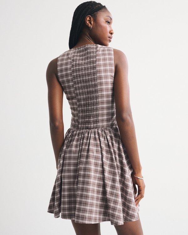 Women's High-Neck Button-Through Mini Dress | Women's Dresses