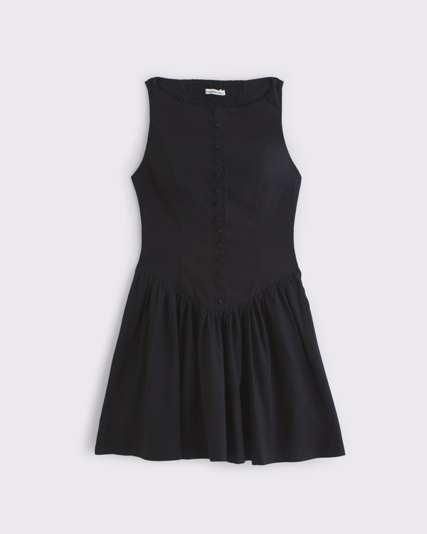 princess polly baby blue dress Women's High-Neck Button-Through Mini Dress | Women's Clearance