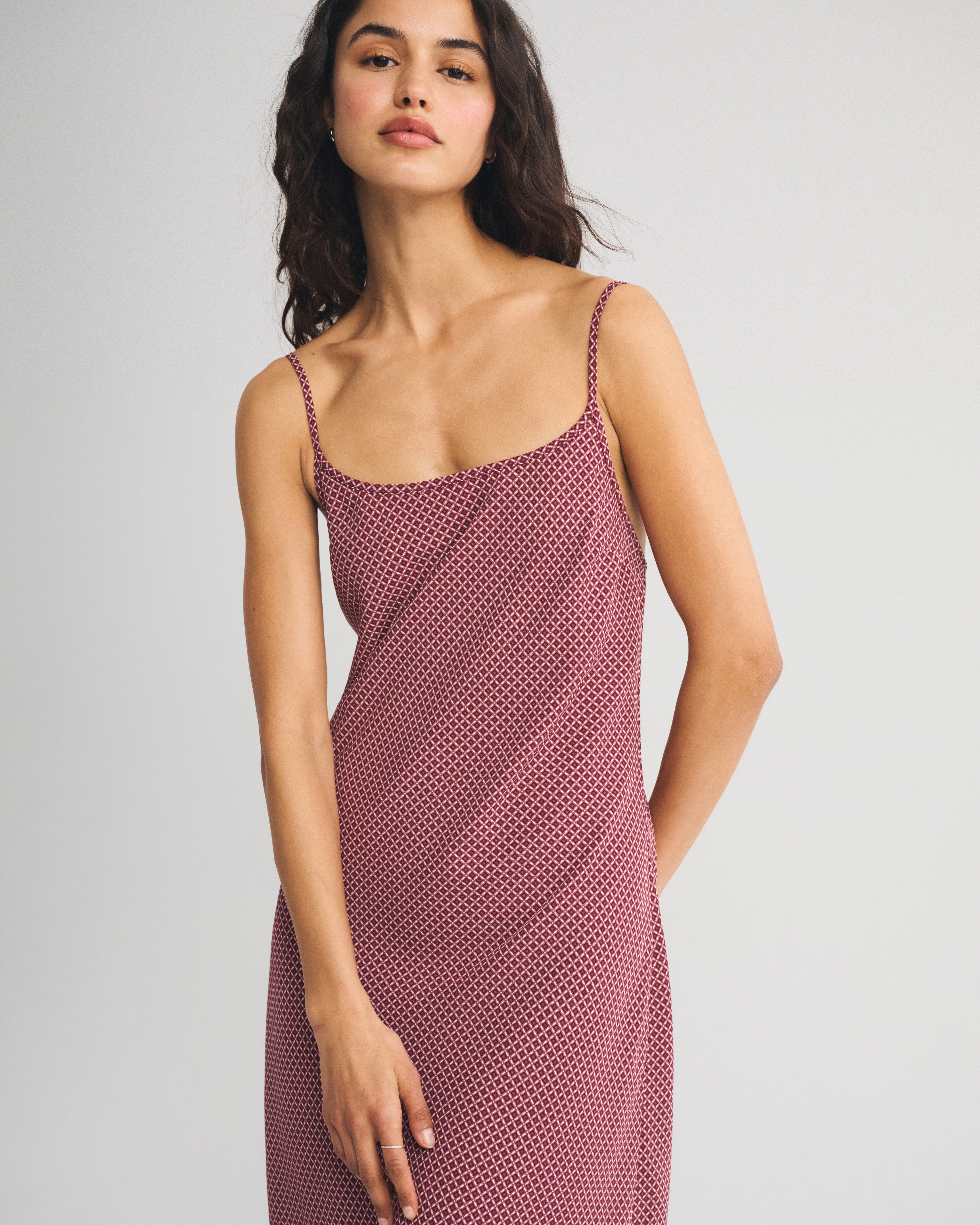 Женские платья Abercrombie & Fitch Lace-Trim Scoopneck Slip Midi Dress — фото 3