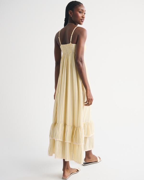 Women's Bra-Free Sweetheart Ruched Flowy Maxi Dress | Women's Clearance |  Abercrombie.com