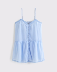 V-Neck Button Mini Dress