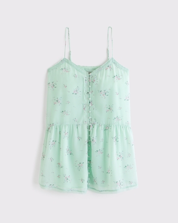 V-Neck Button Mini Dress