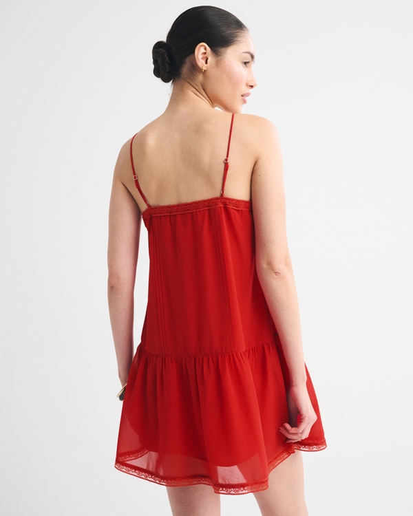 V-Neck Button Mini Dress