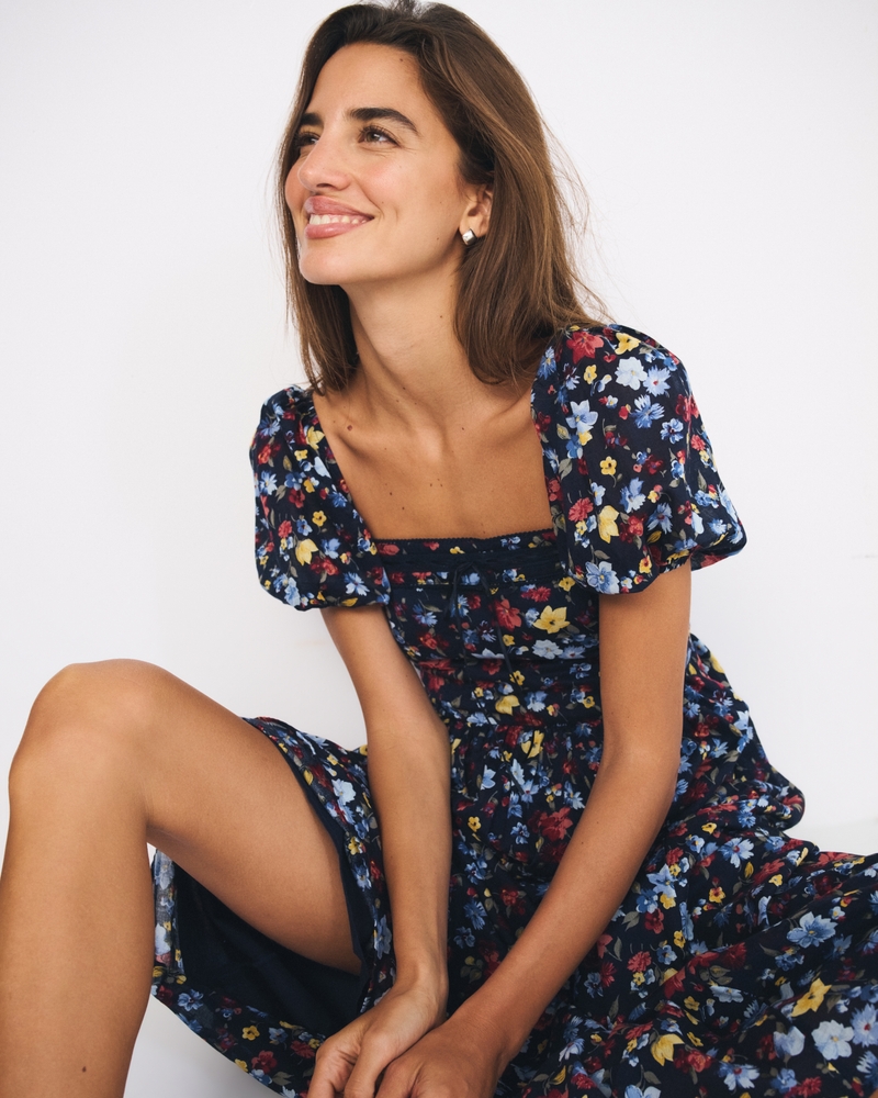 The A&F Emerson Puff Sleeve Midi Dress