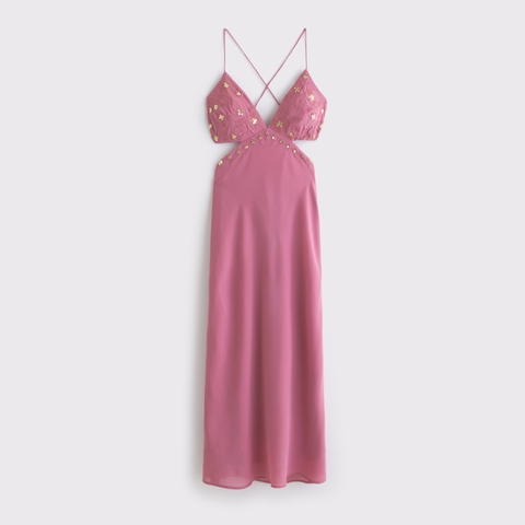 Женские платья Abercrombie & Fitch Beaded Cutout Slip Midi Dress