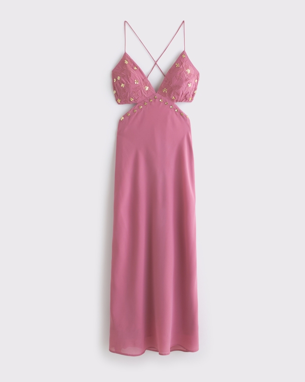 Women's Beaded Cutout Slip Midi Dress | Women's Clearance | Abercrombie.com