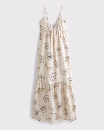 Bra-Free Clasp-Back Flowy Maxi Dress