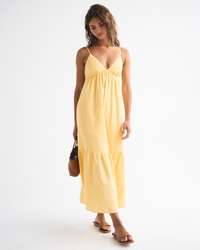 Bra-Free Clasp-Back Flowy Maxi Dress