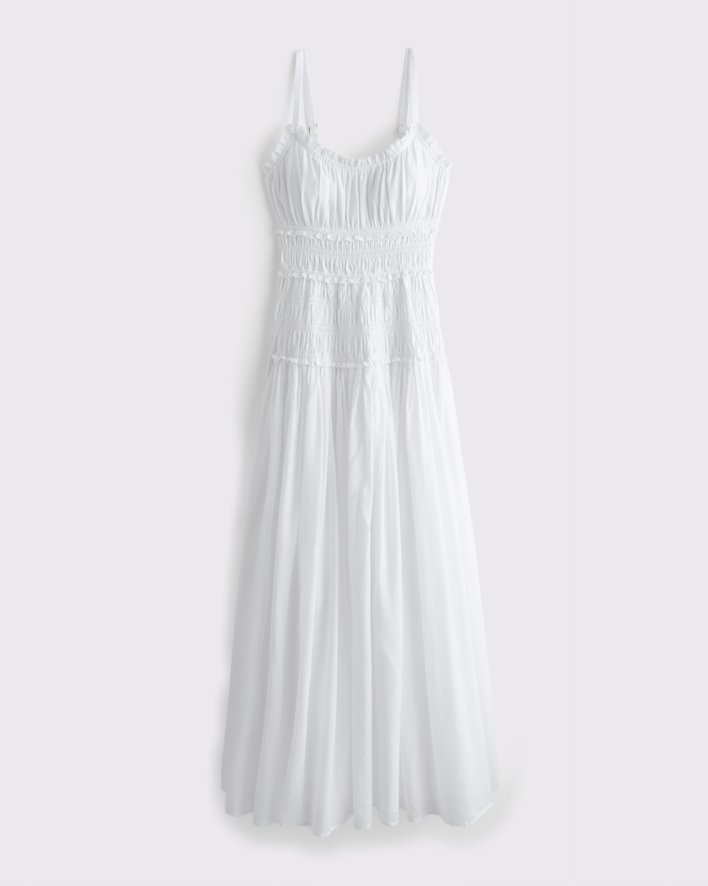 Smocked Drop-Waist Maxi Dress