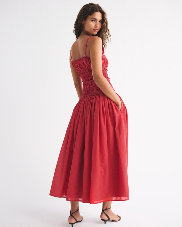 Smocked Drop-Waist Maxi Dress