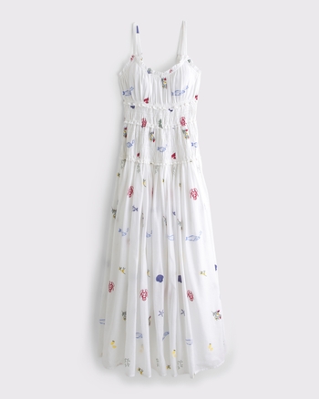 Women's Smocked Drop-Waist Maxi Dress | Women's Dresses & Jumpsuits | Abercrombie.com