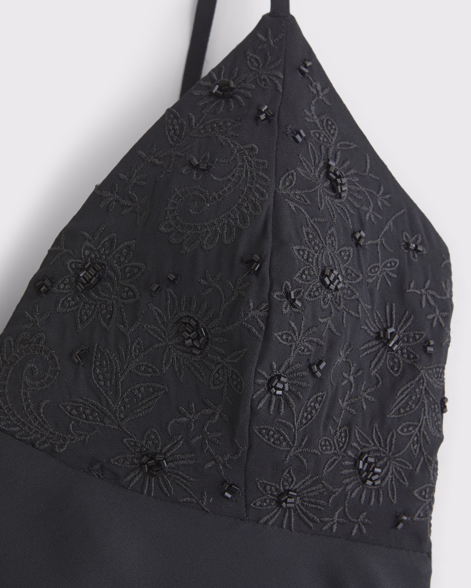 V-Neck Embellished Slip Mini Dress