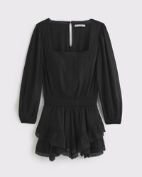 Long-Sleeve Ruffle Easy Waist Skort