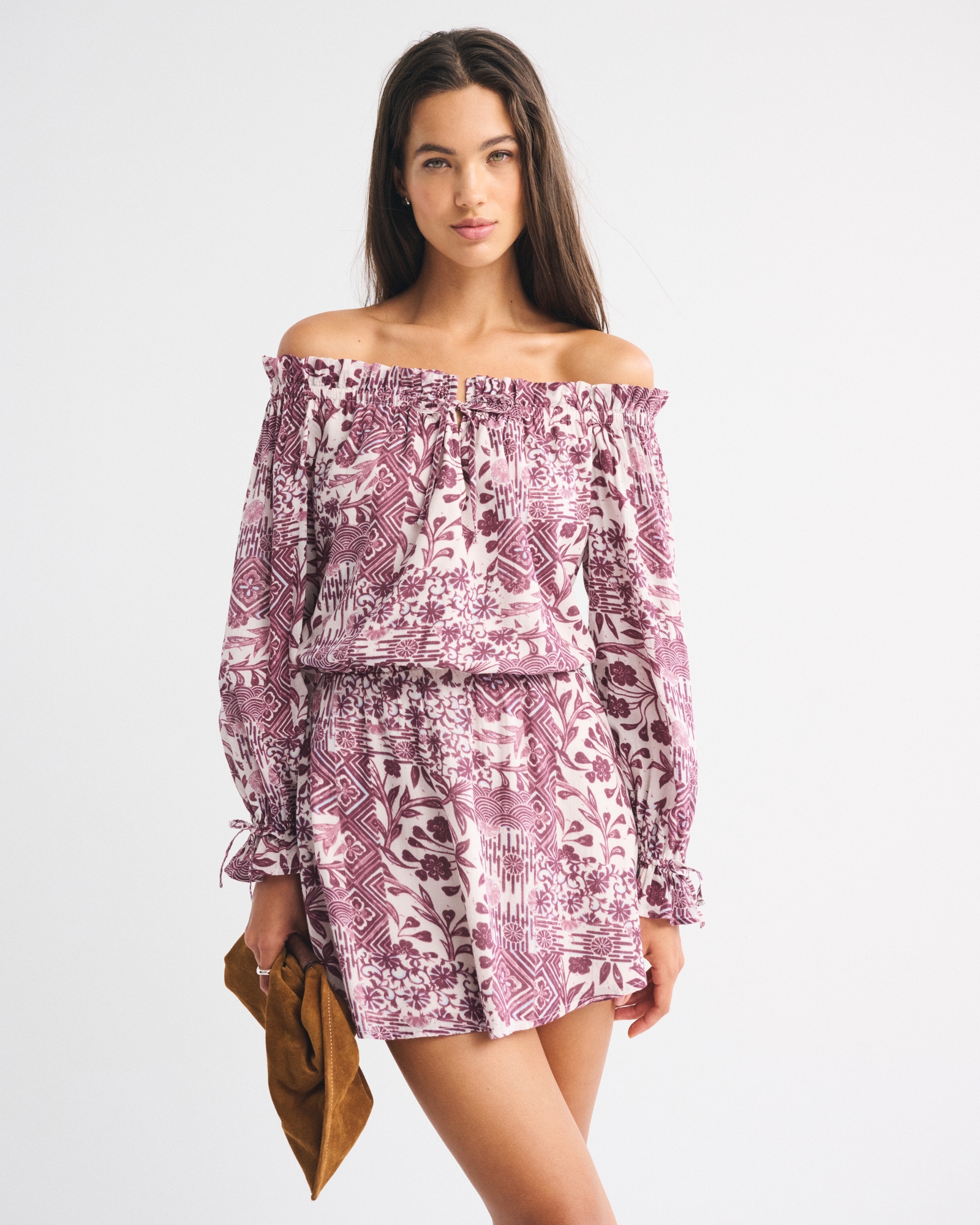 Long-Sleeve Off-The-Shoulder Mini Dress