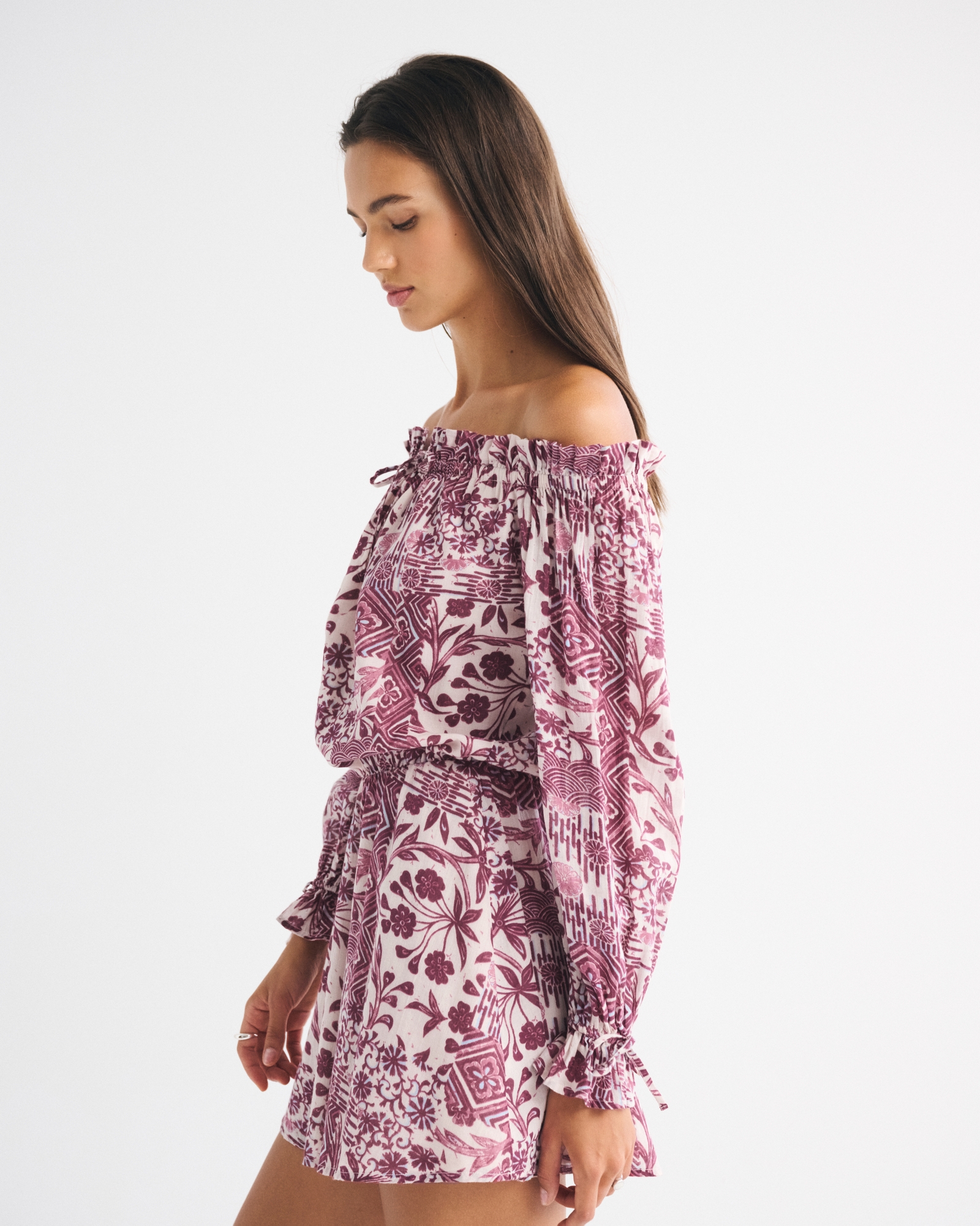 Long-Sleeve Off-The-Shoulder Mini Dress