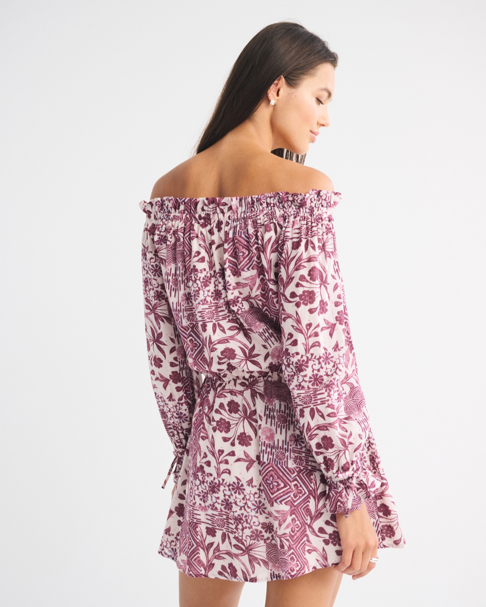 Long-Sleeve Off-The-Shoulder Mini Dress
