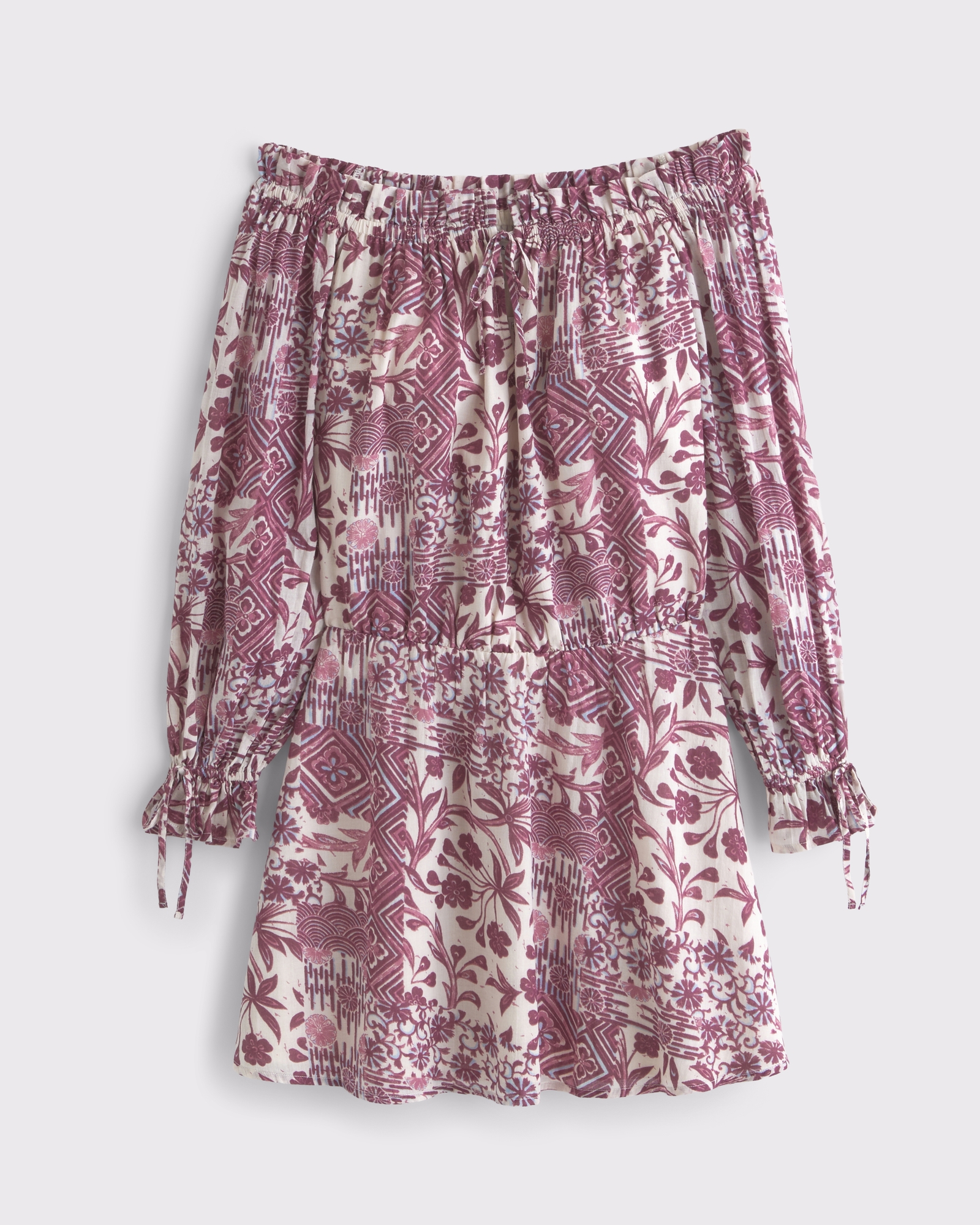 Long-Sleeve Off-The-Shoulder Mini Dress