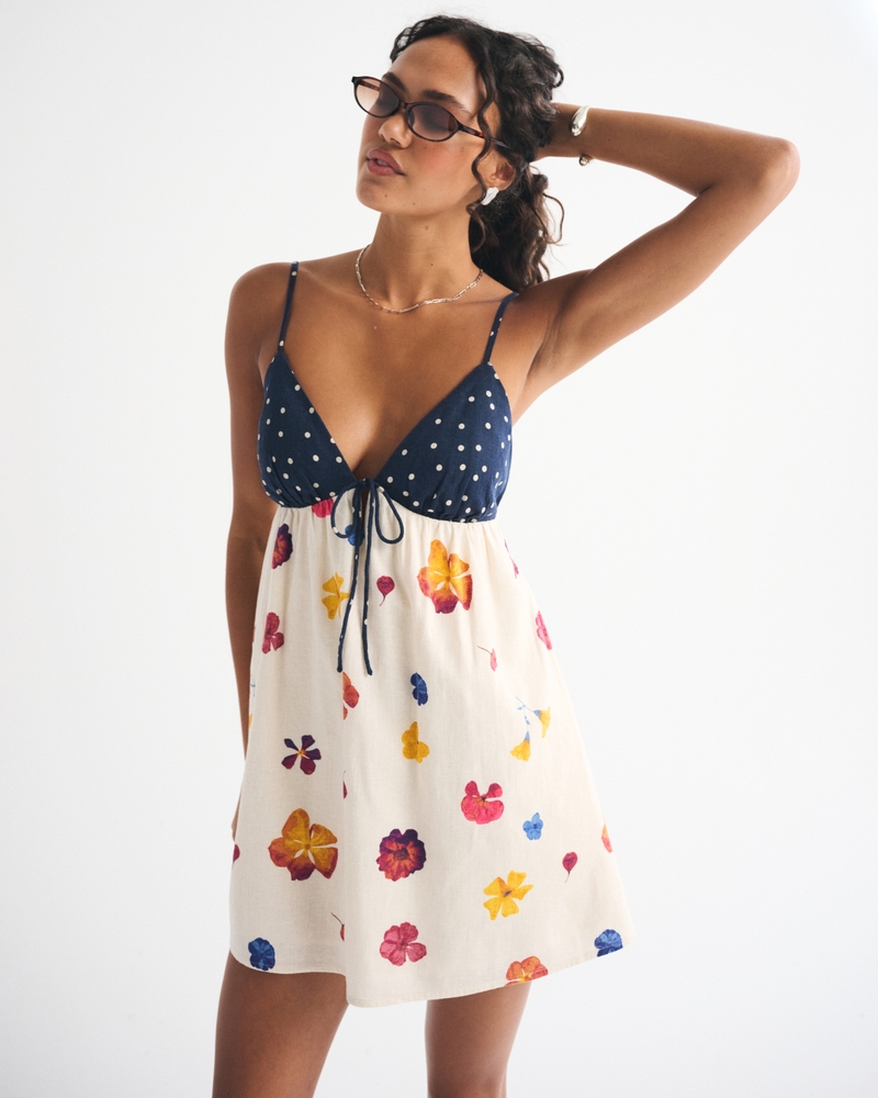 Bra-Free Tie-Front Linen-Blend Skort