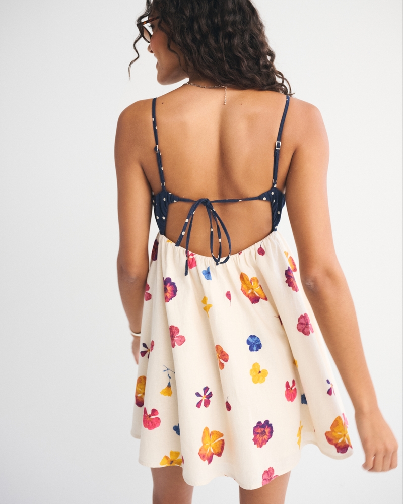 Bra-Free Tie-Front Linen-Blend Skort