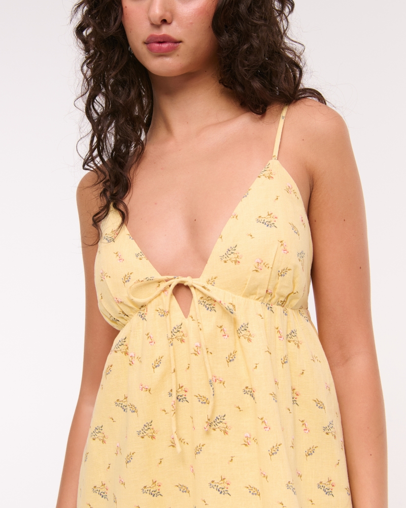 Bra-Free Tie-Front Linen-Blend Skort