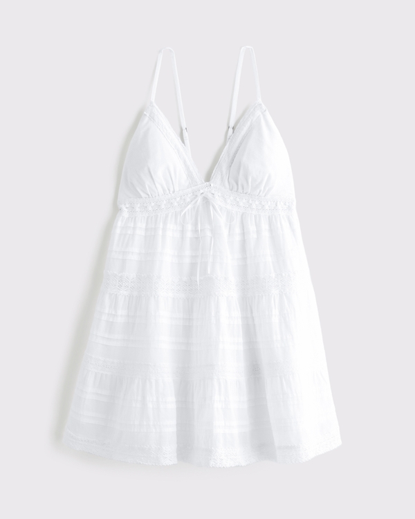 Bra-Free Tie-Front Lace-Pieced Skort