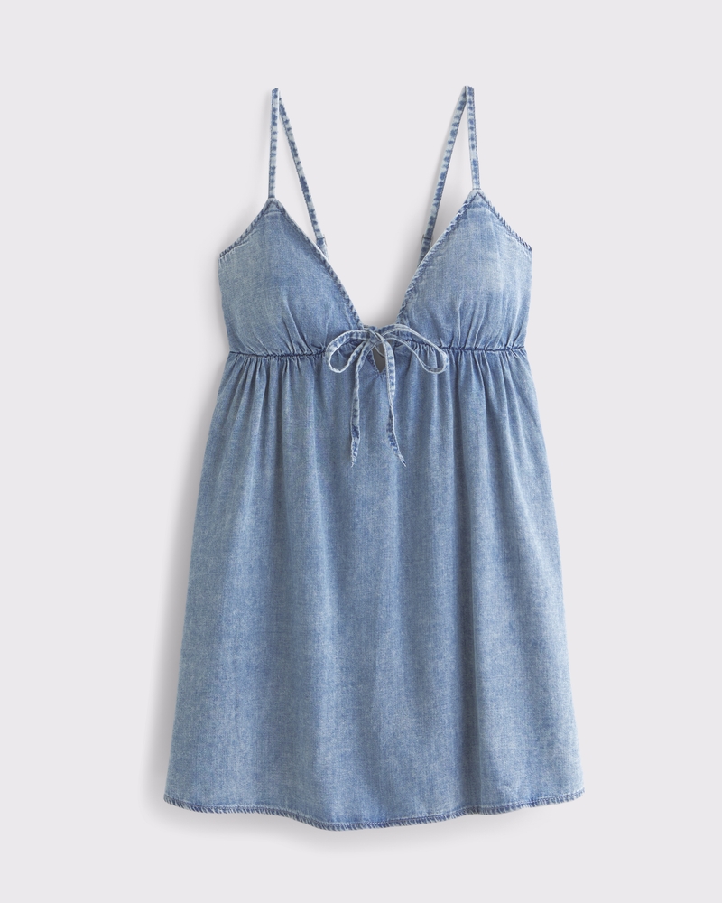 Bra-Free Tie-Front Denim Skort