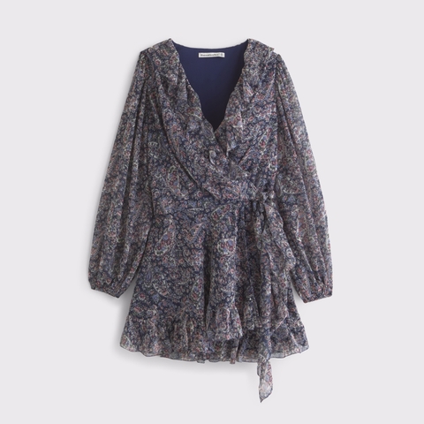 Женские платья Abercrombie & Fitch Long-Sleeve Draped Wrap Mini Dress