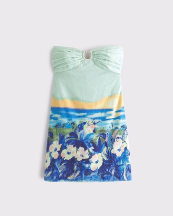 The A&F Scarlett Strapless Linen-Blend Hardware Skort