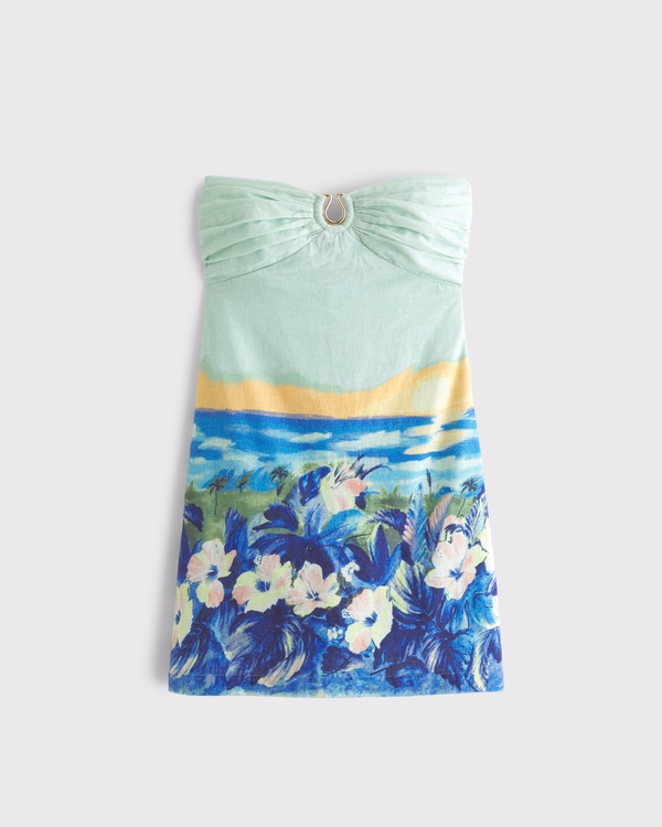 The A&F Scarlett Strapless Linen-Blend Hardware Skort