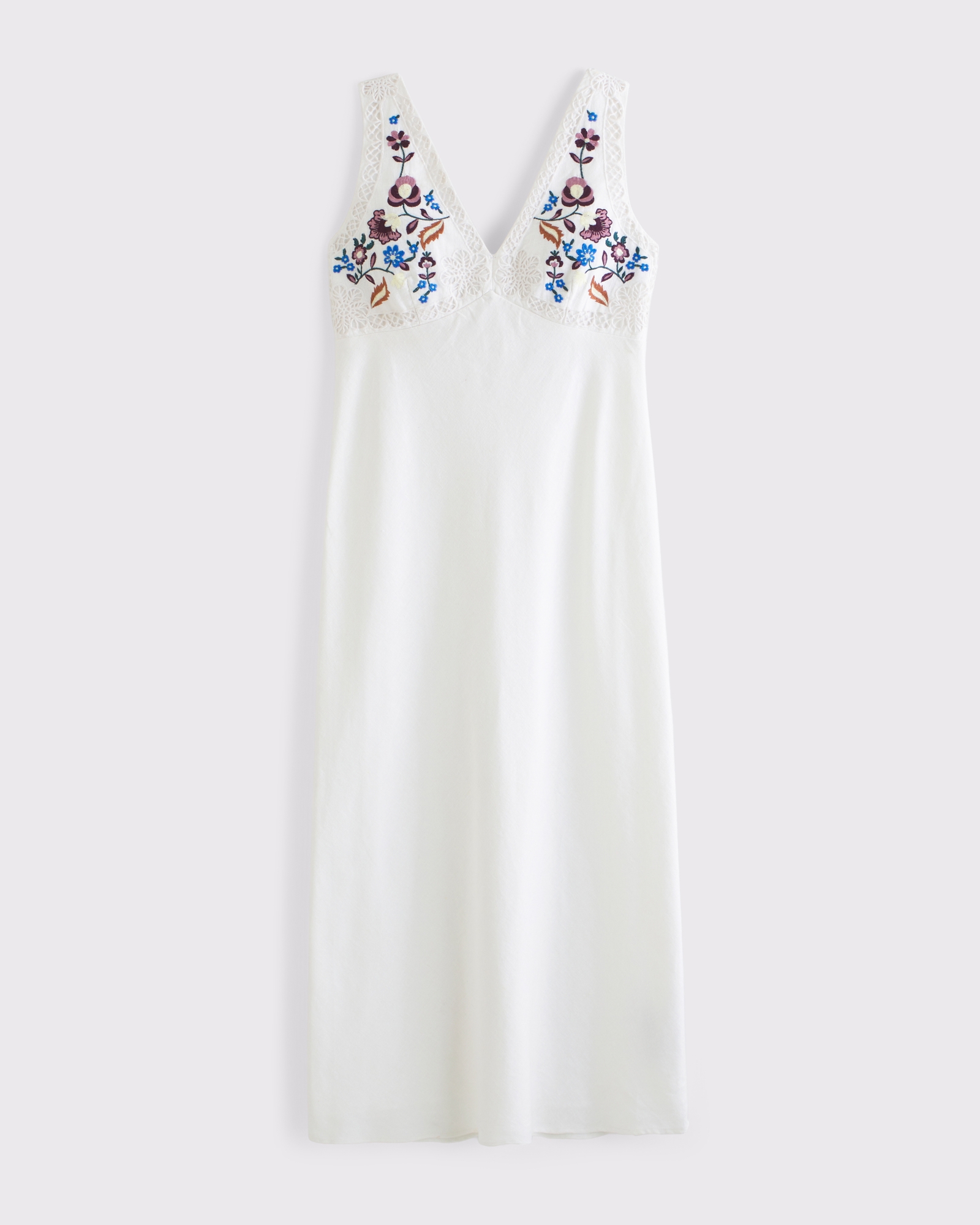 V-Neck Embroidered Maxi Dress