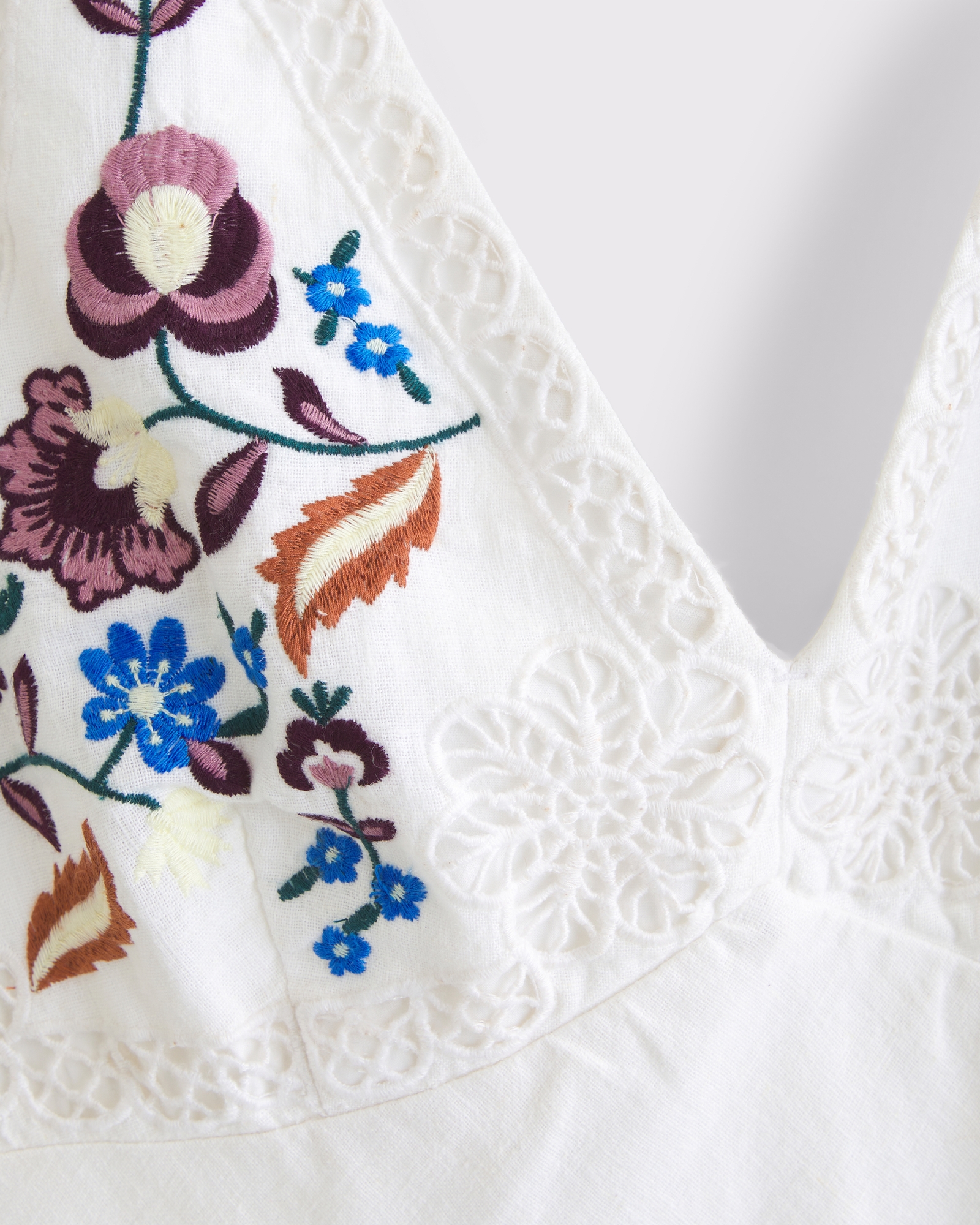 V-Neck Embroidered Maxi Dress