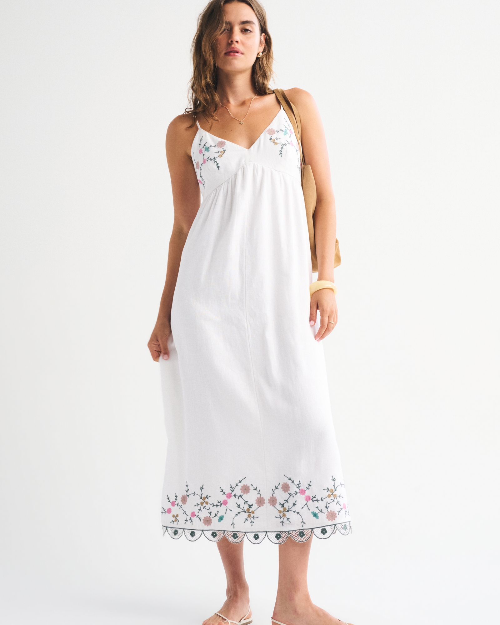 Embroidered Flowy Maxi Dress