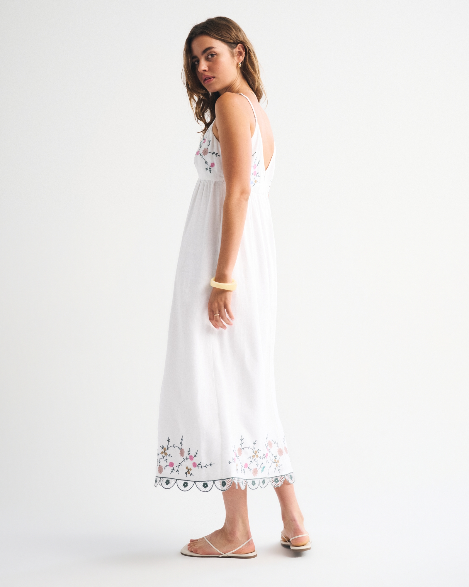 Embroidered Flowy Maxi Dress