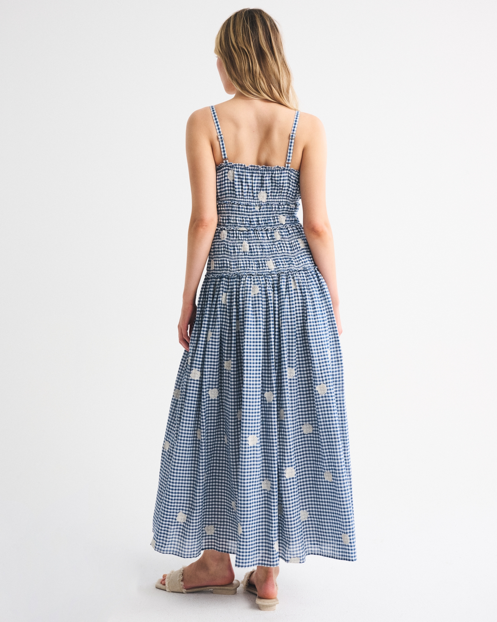 Smocked Drop-Waist Maxi Dress