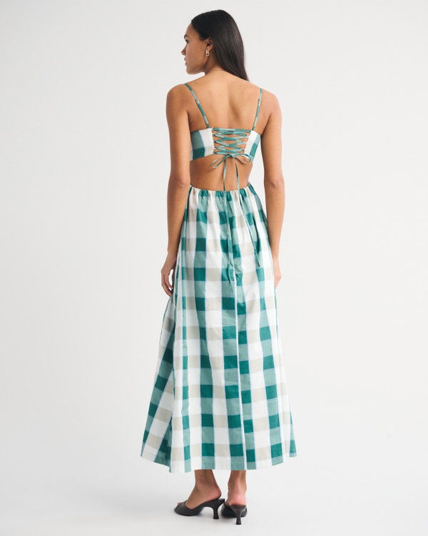 Bra-Free Lace Up Maxi Dress
