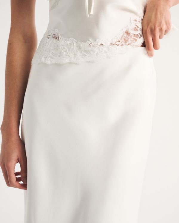 High Rise Satin Maxi Set Skirt