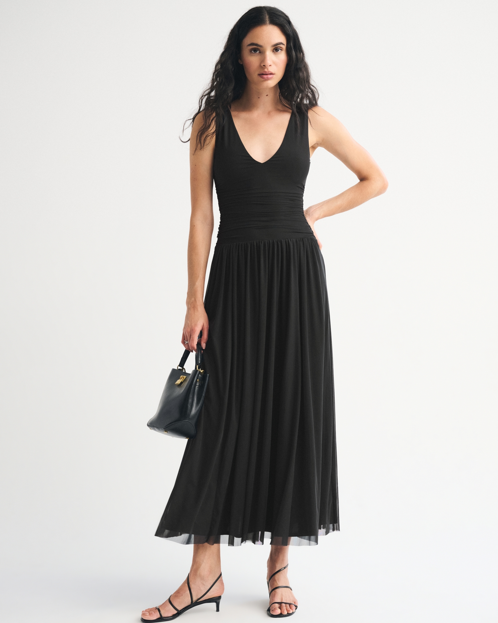 A&F Convertible Mesh Maxi Dress