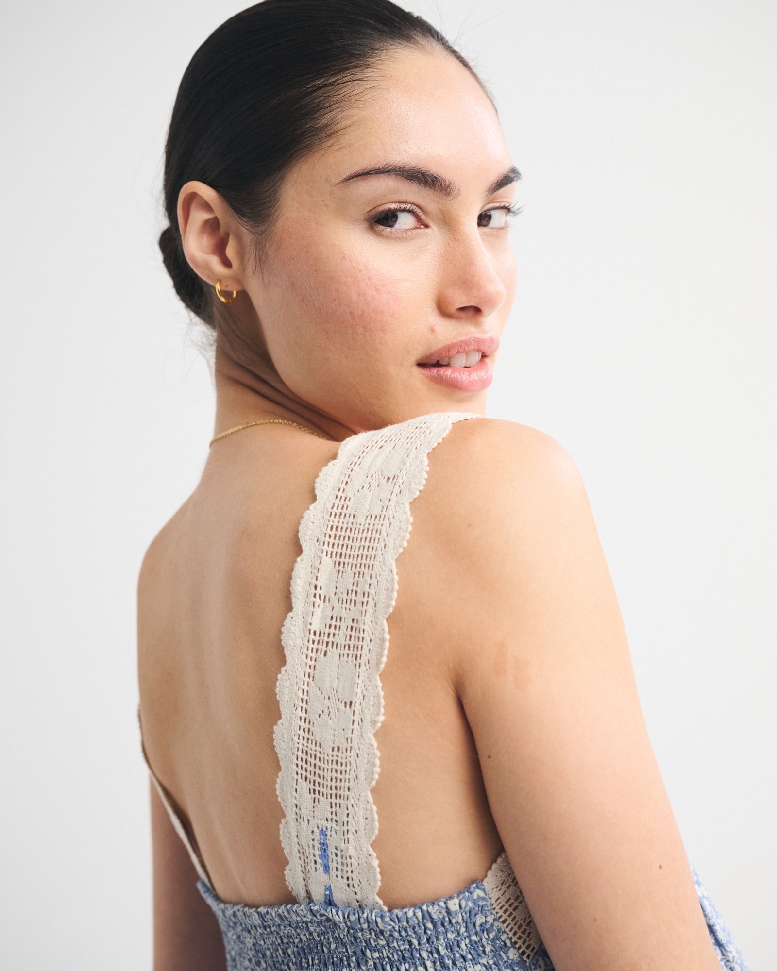 Lace-Trim Easy Mini Dress